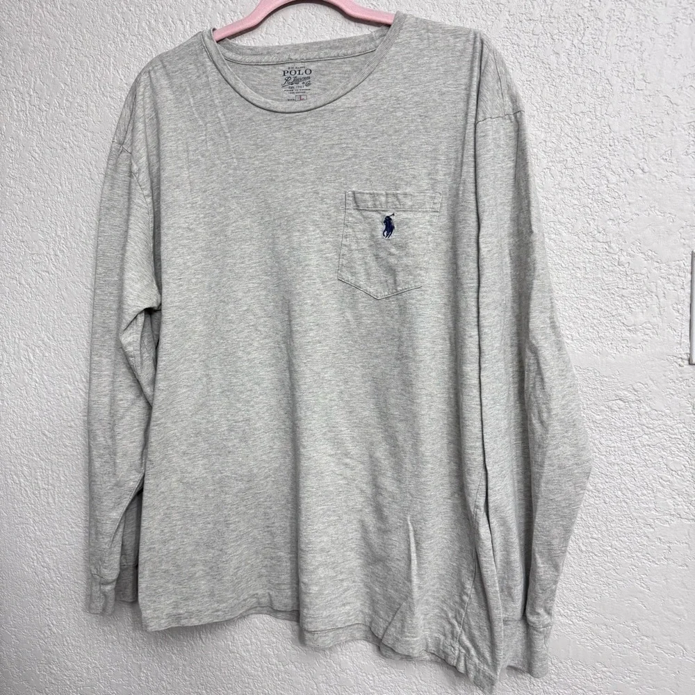 Polo Ralph Lauren Gray Long Sleeve Shirt Men’s Large L Classic Fit